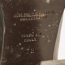 Pre Owned Ralph Lauren Collection Brown Leather Knee Length Boots Size 37.5