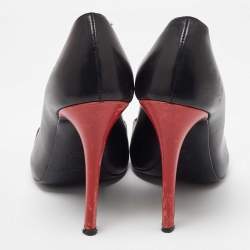Pre Owned Ralph Lauren Black Leather Peep Toe Pumps Size 37