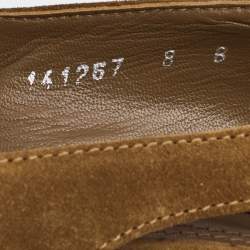 Ralph Lauren Collection Tan Leather and Suede Buckle Pumps Size 38