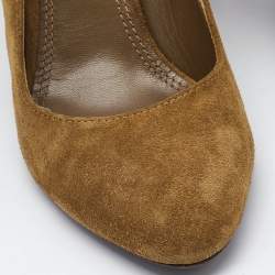 Ralph Lauren Collection Tan Leather and Suede Buckle Pumps Size 38