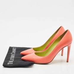 Ralph Lauren Collection Pink Leather Armissa Pointed Toe Pumps Size 37.5