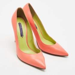 Ralph Lauren Collection Pink Leather Armissa Pointed Toe Pumps Size 37.5