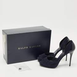 Pre Owned Ralph Lauren Collection Navy Blue Suede Jessie D'orsay Pumps Size 39