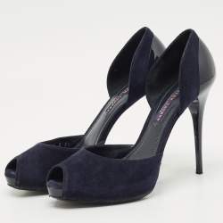 Pre Owned Ralph Lauren Collection Navy Blue Suede Jessie D'orsay Pumps Size 39