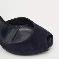 Pre Owned Ralph Lauren Collection Navy Blue Suede Jessie D'orsay Pumps Size 39