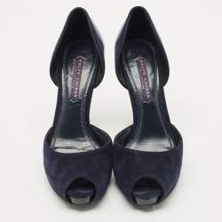 Pre Owned Ralph Lauren Collection Navy Blue Suede Jessie D'orsay Pumps Size 39