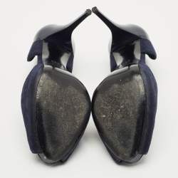 Pre Owned Ralph Lauren Collection Navy Blue Suede Jessie D'orsay Pumps Size 39