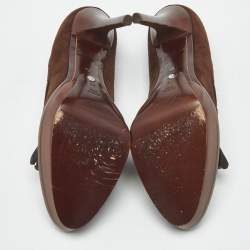 Pre Owned Ralph Lauren Brown Suede Tassel Platform Loafer Pumps Size 39