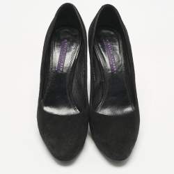 Pre Owned Ralph Lauren Collection Black Suede And Leather Pumps Size 38