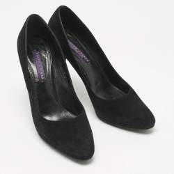 Pre Owned Ralph Lauren Collection Black Suede And Leather Pumps Size 38