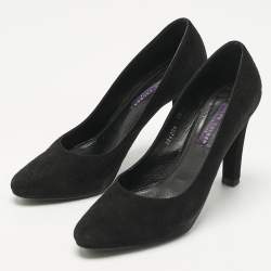 Pre Owned Ralph Lauren Collection Black Suede And Leather Pumps Size 38