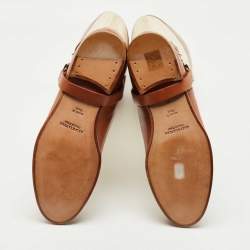 Pre Owned Ralph Lauren Collection Tan/White Canvas and Leather Riding Knee Length Boots Size 38