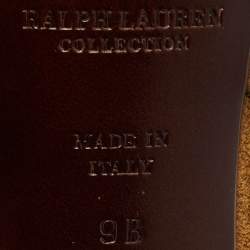 Pre Owned Ralph Lauren Brown Suede SIde Buckle Round Toe Pumps Size 39