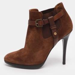 مملوكة مسبقًا Ralph Lauren Collection Size 40 Brown Suede Booties