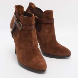 Pre Owned حذاء بوت رالف لورين بني شامواه كولكشن مقاس 40