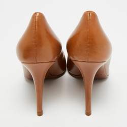 Pre Owned Ralph Lauren Collection Size 39 Brown Leather Pointed Toe  Pumps