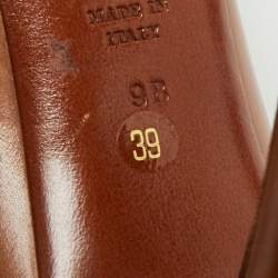 Pre Owned Ralph Lauren Collection Size 39 Brown Leather Pointed Toe  Pumps