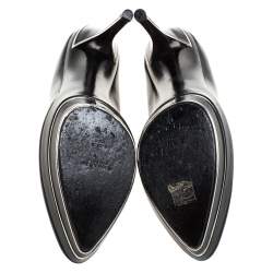 Pre Owned Ralph Lauren Black Leather Platform Pumps Size 39.5