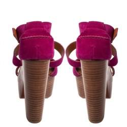 Pre Owned Ralph Lauren Collection Pink Suede Alannah Sandals Size 38