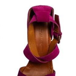 Pre Owned Ralph Lauren Collection Pink Suede Alannah Sandals Size 38