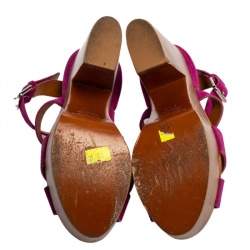 Pre Owned Ralph Lauren Collection Pink Suede Alannah Sandals Size 38