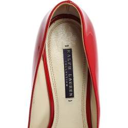 Pre Owned Ralph Lauren Collection Red Patent Leather Armissa Pointed Toe Pumps Size 40