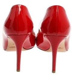 Pre Owned Ralph Lauren Collection Red Patent Leather Armissa Pointed Toe Pumps Size 40