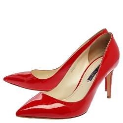 Pre Owned Ralph Lauren Collection Red Patent Leather Armissa Pointed Toe Pumps Size 40