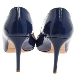 Pre Owned Ralph Lauren Collection Blue Patent Leather Armissa Pointed Toe Pumps Size 40