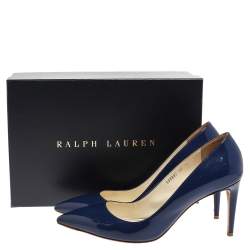 Pre Owned Ralph Lauren Collection Blue Patent Leather Armissa Pointed Toe Pumps Size 40