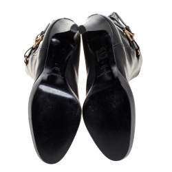 Pre Owned Ralph Lauren Collection Black Leather Ankle Boots Size 41