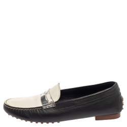 Pre Owned Ralph Lauren Tricolor Leather Penny Slip On Loafers Size 39