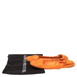 Ralph Lauren Collection Orange Suede Penny Scrunch Ballet Flats Size 39.5