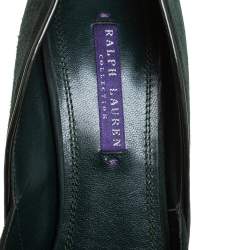 Ralph Lauren Dark Green Suede Platform Pumps Size 38