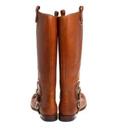 Pre Owned Ralph Lauren Tan Leather Knee Length Boots Size 39