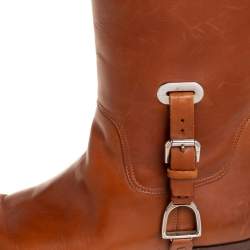 Pre Owned Ralph Lauren Tan Leather Knee Length Boots Size 39