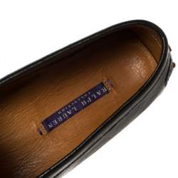 Ralph Lauren Collection Black Leather Slip On Loafers Size 40.5