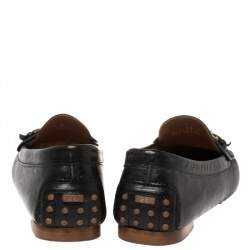 Ralph Lauren Collection Black Leather Slip On Loafers Size 40.5