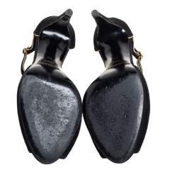 Pre Owned Ralph Lauren Collection Black Suede Rose Peep Toe Ankle Wrap Sandals 38