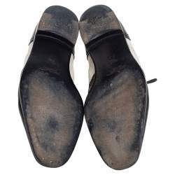 Pre Owned Ralph Lauren Collection White/Black Brogue Leather Oxfords Size 37.5