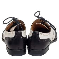 Pre Owned Ralph Lauren Collection White/Black Brogue Leather Oxfords Size 37.5