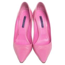 Pre Owned Ralph Lauren Collection Pink Leather Armissa Pointed Toe Pumps Size 41