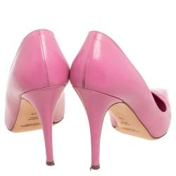 Pre Owned Ralph Lauren Collection Pink Leather Armissa Pointed Toe Pumps Size 41