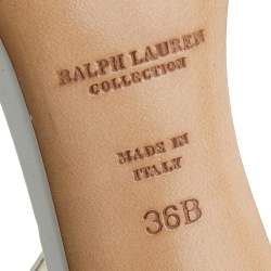 Pre Owned Ralph Lauren Collection White Leather Blessita Ankle Strap Sandals Size 36
