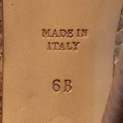 Pre Owned Ralph Lauren Beige/Brown Python Peep Toe Pumps Size 36.5