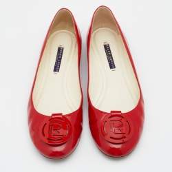 Pre Owned Ralph Lauren Collection Red Patent Leather Ballet Flats Size 40