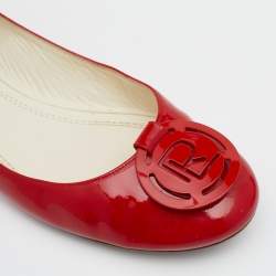 Pre Owned Ralph Lauren Collection Red Patent Leather Ballet Flats Size 40