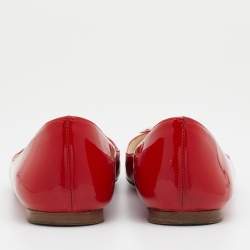 Pre Owned Ralph Lauren Collection Red Patent Leather Ballet Flats Size 40
