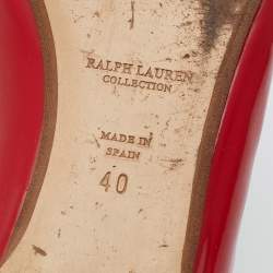 Pre Owned Ralph Lauren Collection Red Patent Leather Ballet Flats Size 40