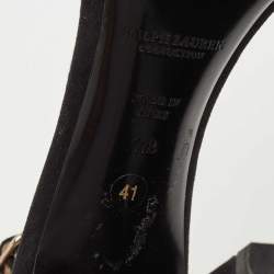 Pre Owned Ralph Lauren Collection Black Suede Ankle Strap Sandals Size 41